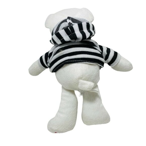 The Rock Alcatraz Hooded Bear Plush 9” Reject Too Cute White Prisoner Novelty - Picture 3 of 10